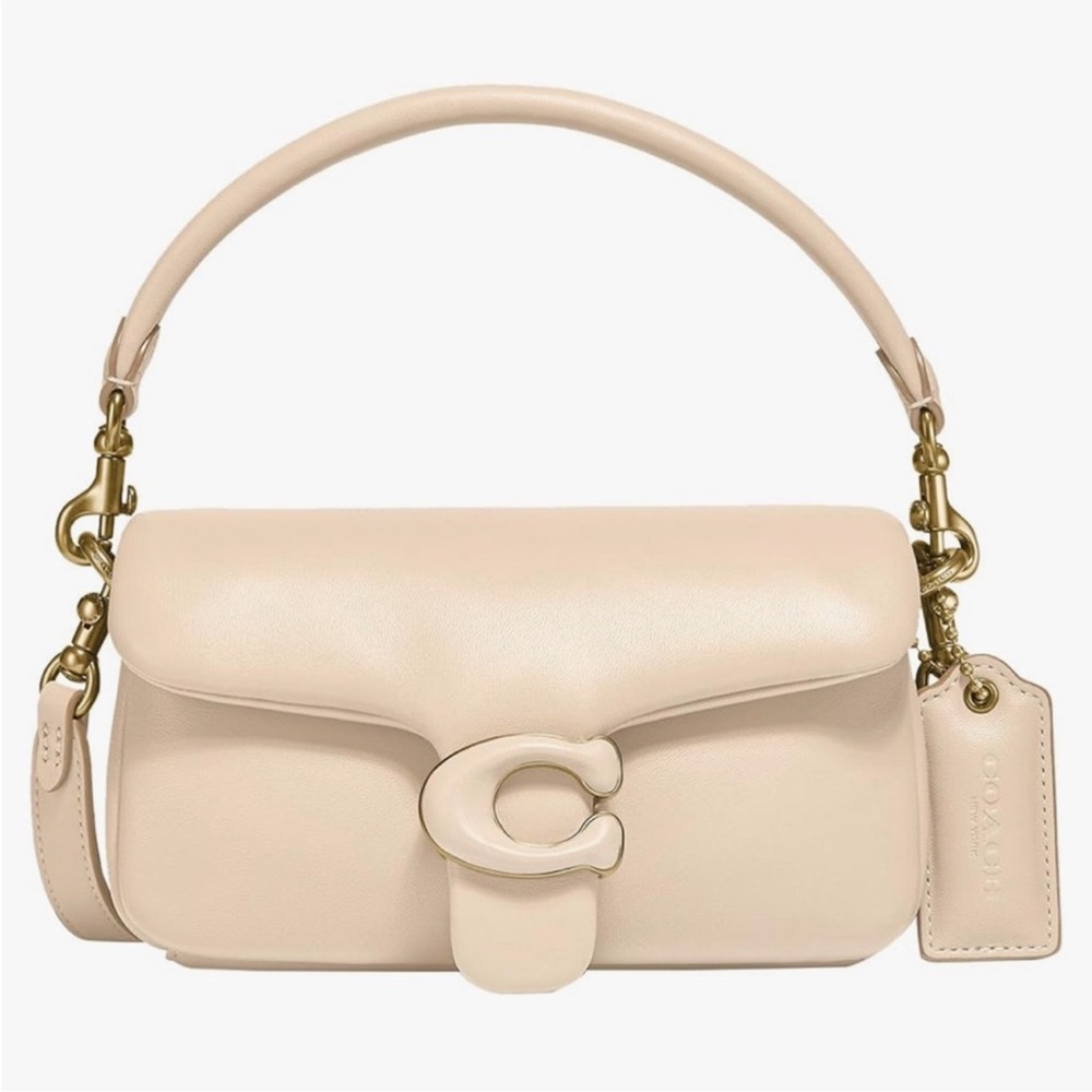 Authentic Coach mini pillow tabby Cream Leather Bag comes with dustbag & box
